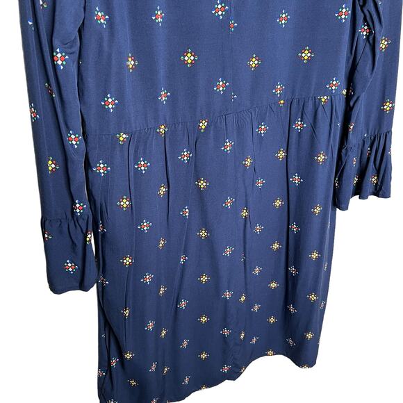 Old Navy Womens Medium Long Bell Sleeve Woven Shift Navy Georgetown Dress - Picture 9 of 9